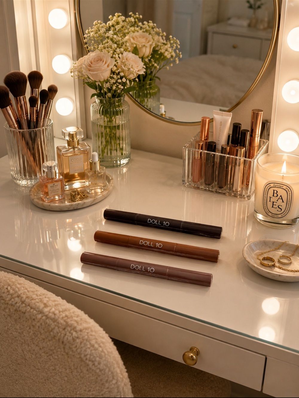 Doll 10 Easy Eyes Shadow Liner Wand (Cocoa, Taupe, Champagne)